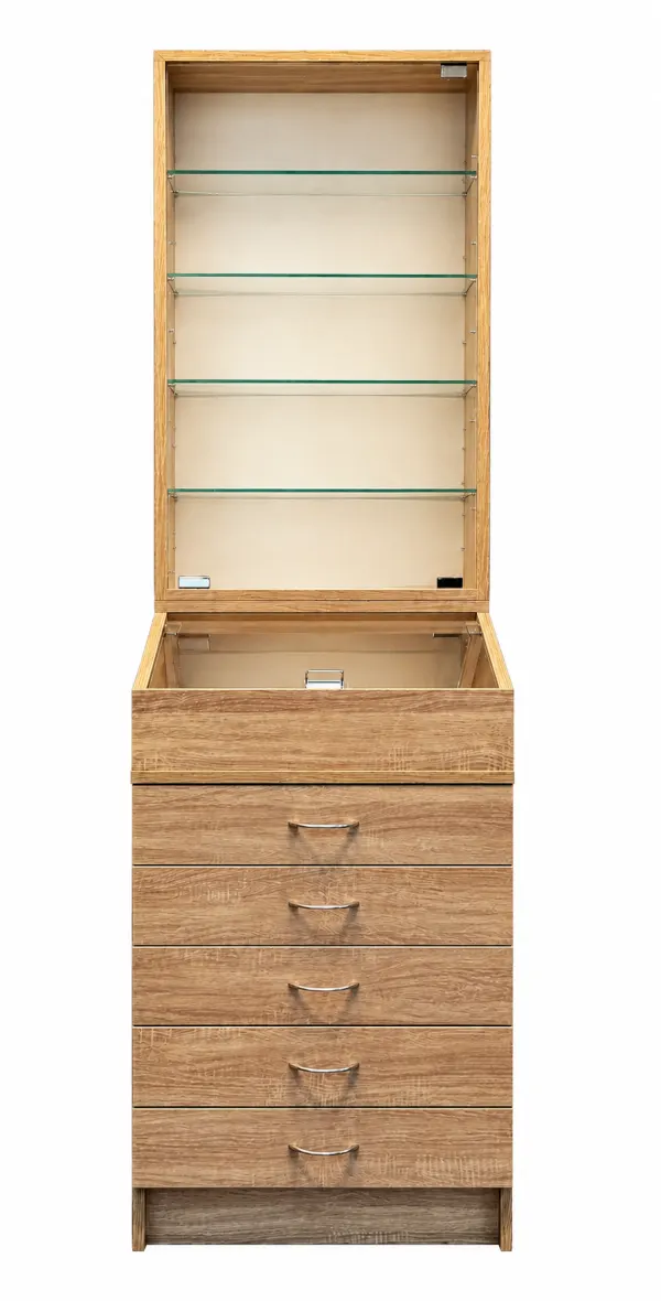Collector cabinet with drawers for minerals