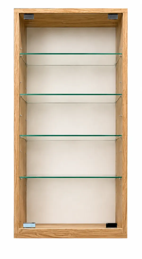 Solid wood glazed display case for a mineral collection